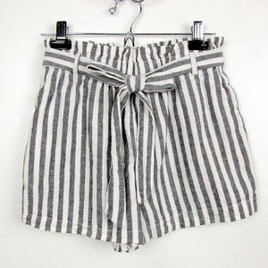 Heart Hips Linen Cotton Bag Striped Shorts Lg